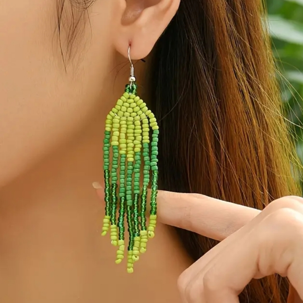 Boho seed bead earrings NWT
